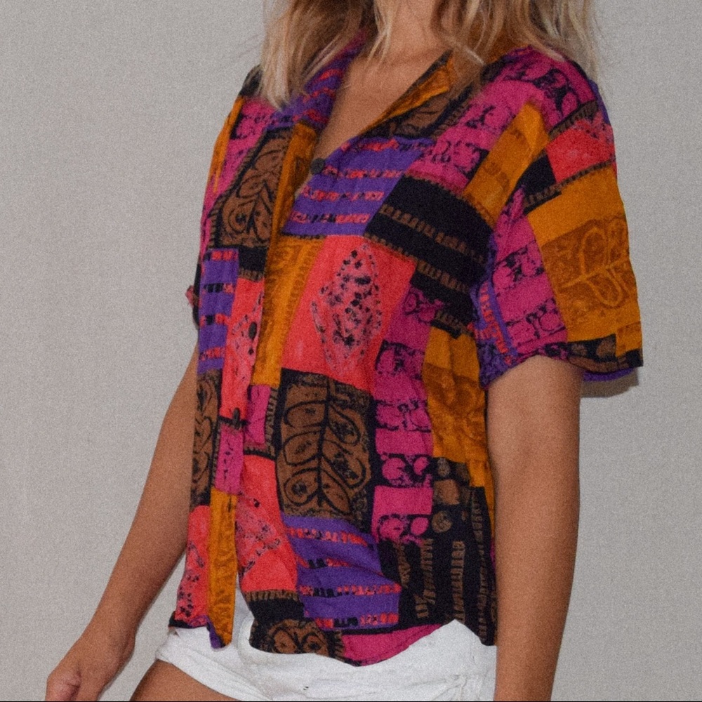 Vintage Multi-Color Button Down